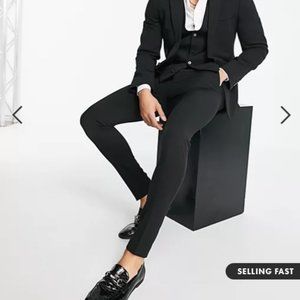 NWT ASOS DESIGN super skinny suit trousers in black 38x34